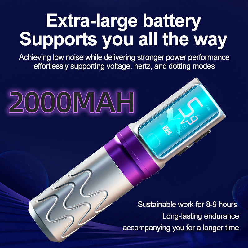 PIONEER-FURY 1.47-inch Color Screen Wireless Tattoo Pen