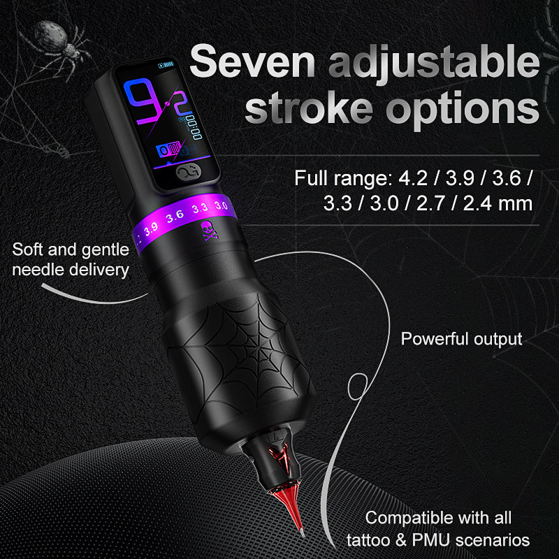 Black Widow Adjustable Stroke Wireless Tattoo Pen product image by OG PRODUCE