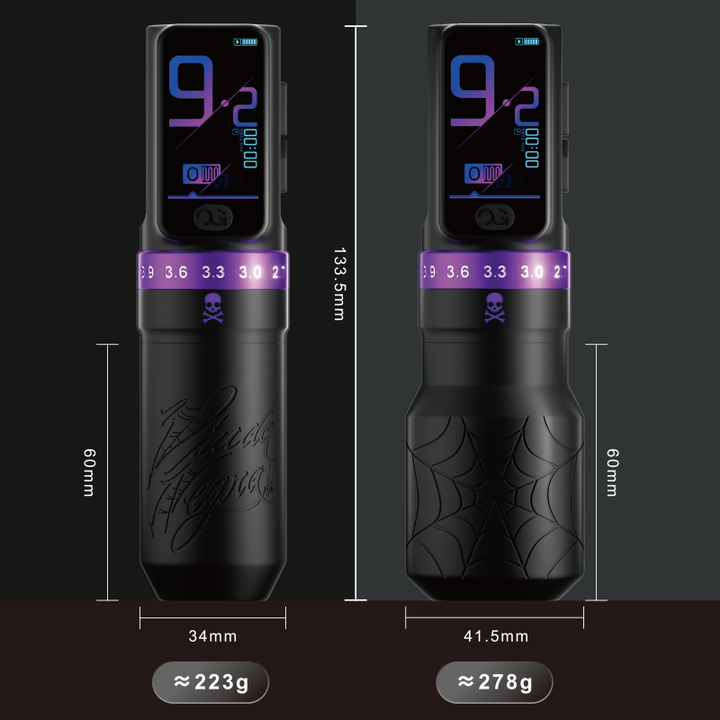 Black Widow Adjustable Stroke Wireless Tattoo Pen product image by OG PRODUCE