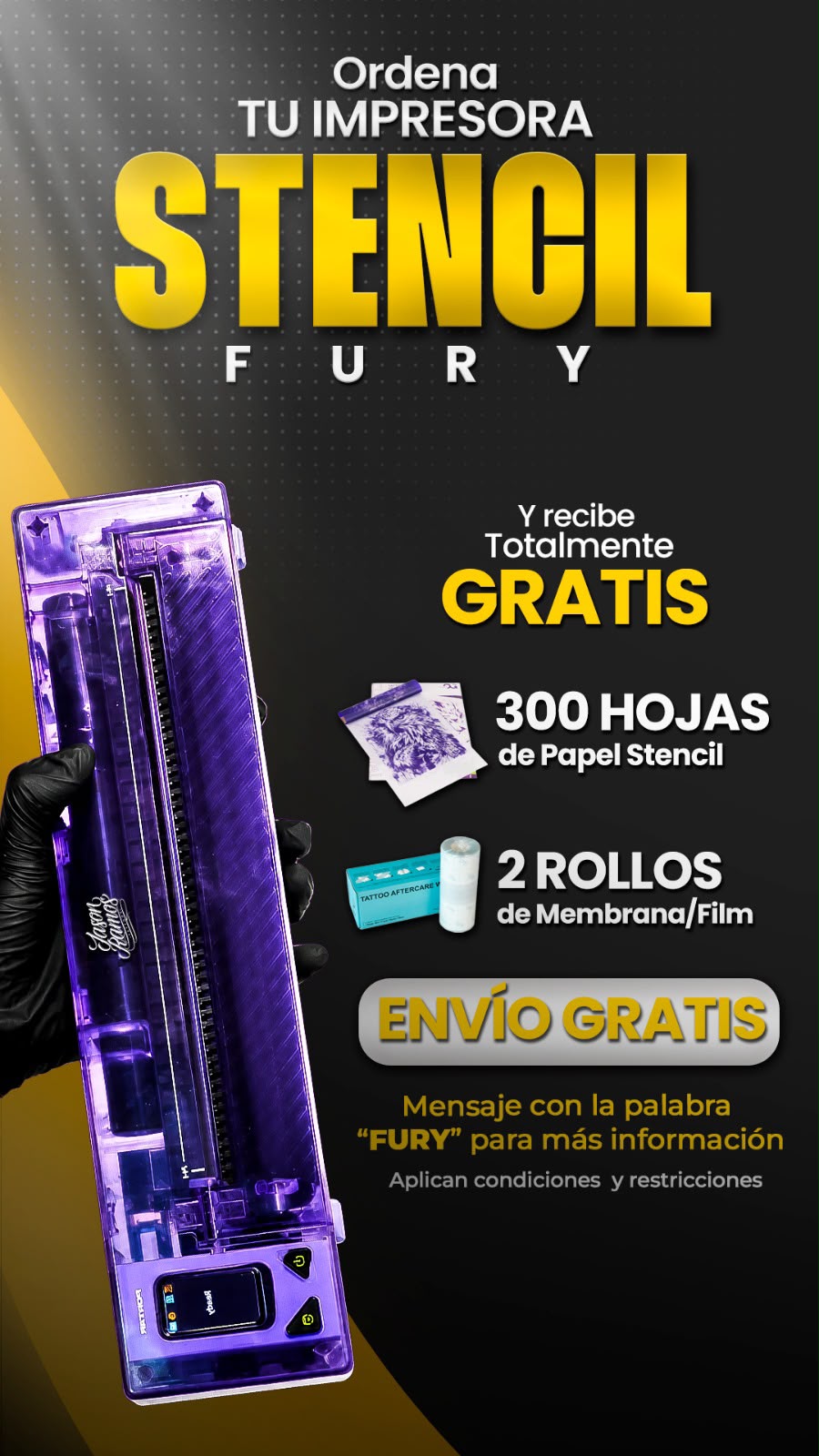 FURY Printer Set: Paper, Film & Free Shipping Included